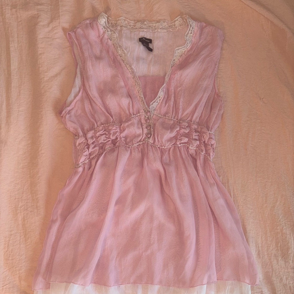 Vintage Maurice’s Pink Babydoll Top